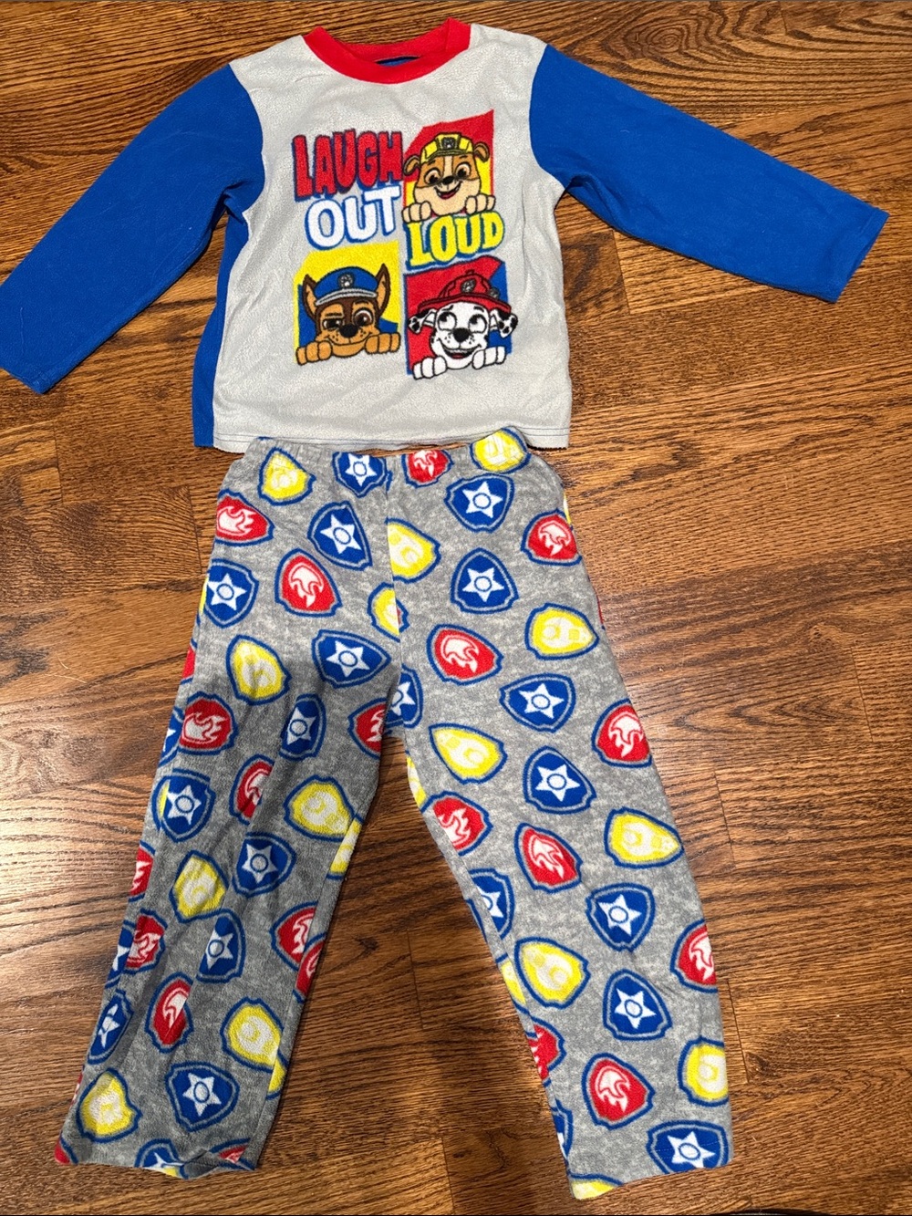 Paw Patrol Blue, Gray & Red 'Laugh Out Loud' Two-Piece Pajama Set